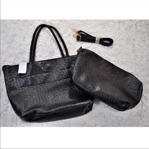 NWT black tote and shoulder bag matching set